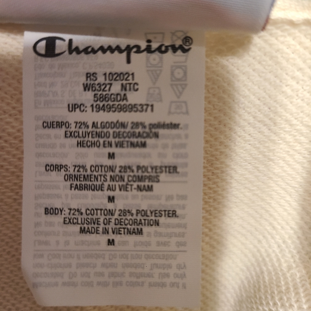 NWT Champion size M cream sweatshirt - Picture 8 of 8
